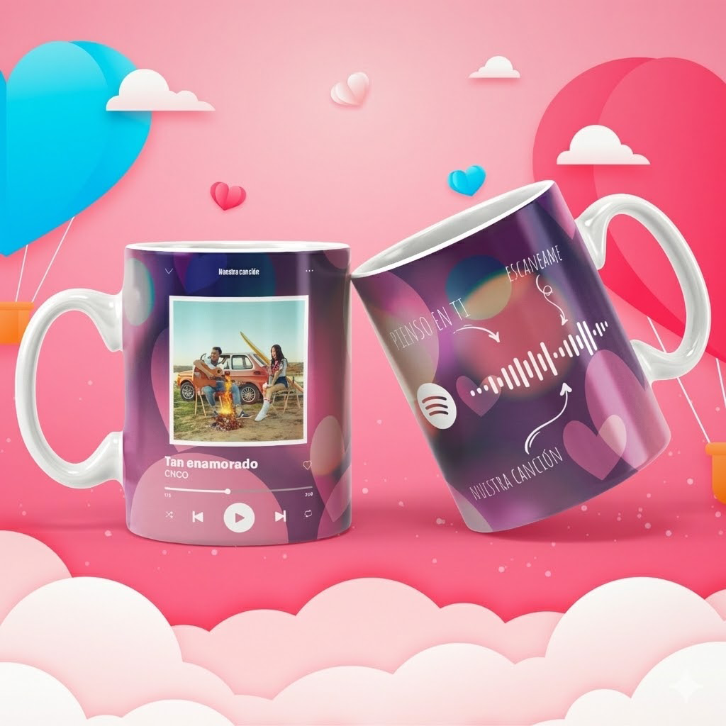 Taza Spotify Personalizada fondo Violeta Maruja Piruja Taza Spotify - Imagen 4