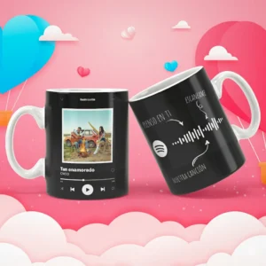 Taza Spotify Personalizada fondo negro Maruja Piruja
