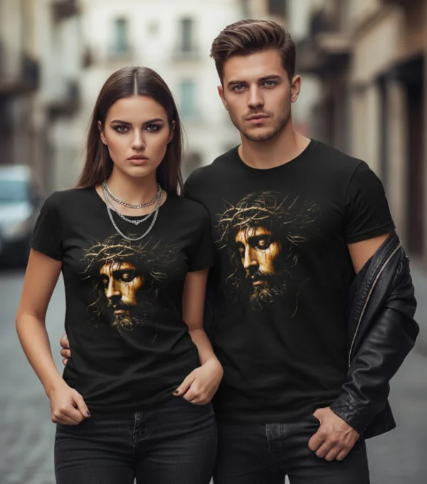 Modelos tienda maruja Piruja Camiseta Pasión de Cristo Camiseta Pasión de Cristo-Modelos-tienda-maruja-Piruja-Negra-manga-corta-pasión-de-cristo