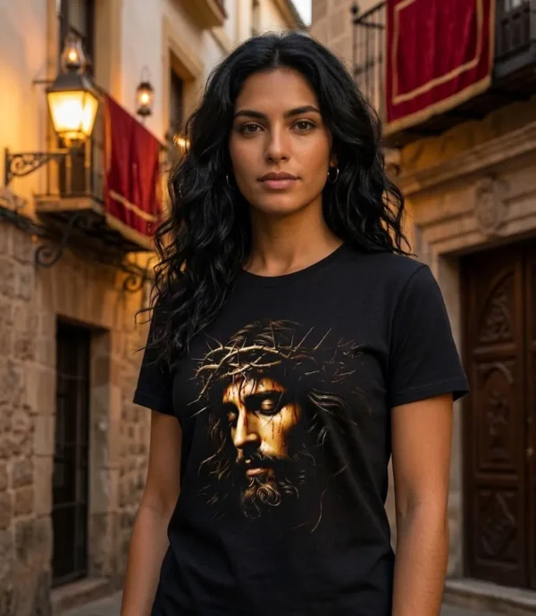 Camiseta Pasión de Cristo – diseño hiperrealista | algodón
