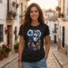Camiseta "Blue Katrina" - Calavera Mexicana