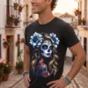 Camiseta "Blue Katrina" - Calavera Mexicana