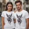 Modelos tienda maruja Piruja Blanca Electric Darkness Camiseta "Electric Darkness" - Angel Rockero