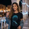 Camiseta "Silueta Loto Azul" - Diseño Místico