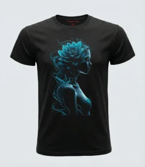 Camiseta "Silueta Loto Azul" - Diseño Místico