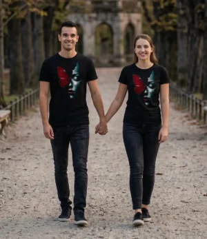 Camiseta "Metamorfosis Rota" - Rostro y Mariposa Roja