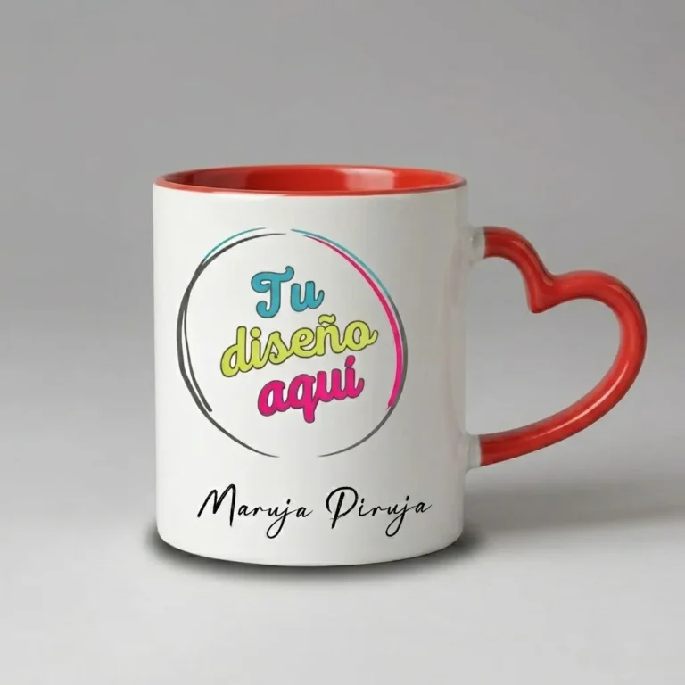 Taza con asa de corazon