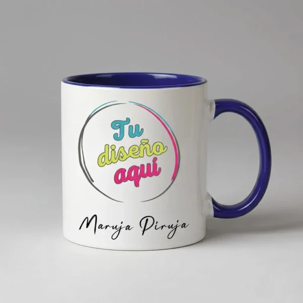 Tazas de colores Azul 2 Taza Personalizada de Cerámica Colores