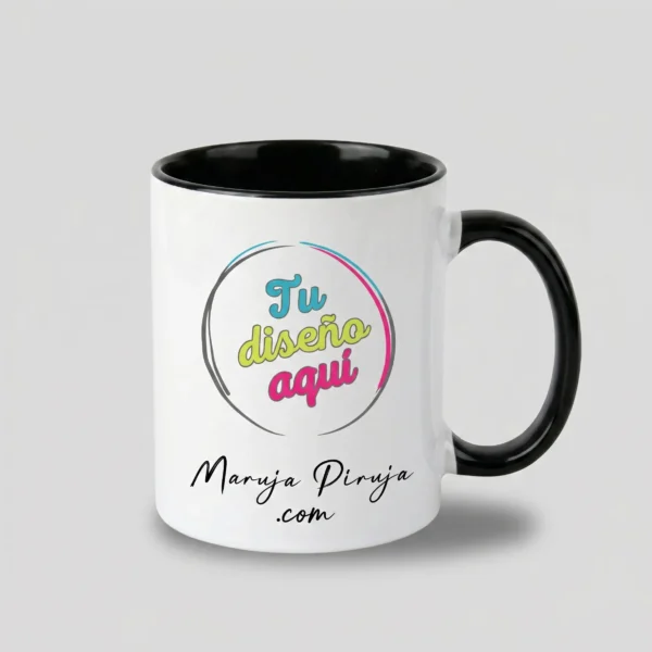 Tazas de colores Negro 2 Taza Personalizada de Cerámica Colores
