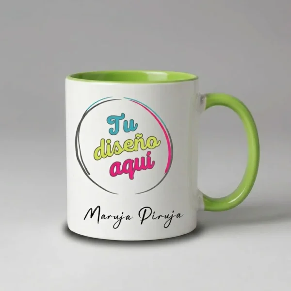 Tazas de colores Verde 2 Taza Personalizada de Cerámica Colores